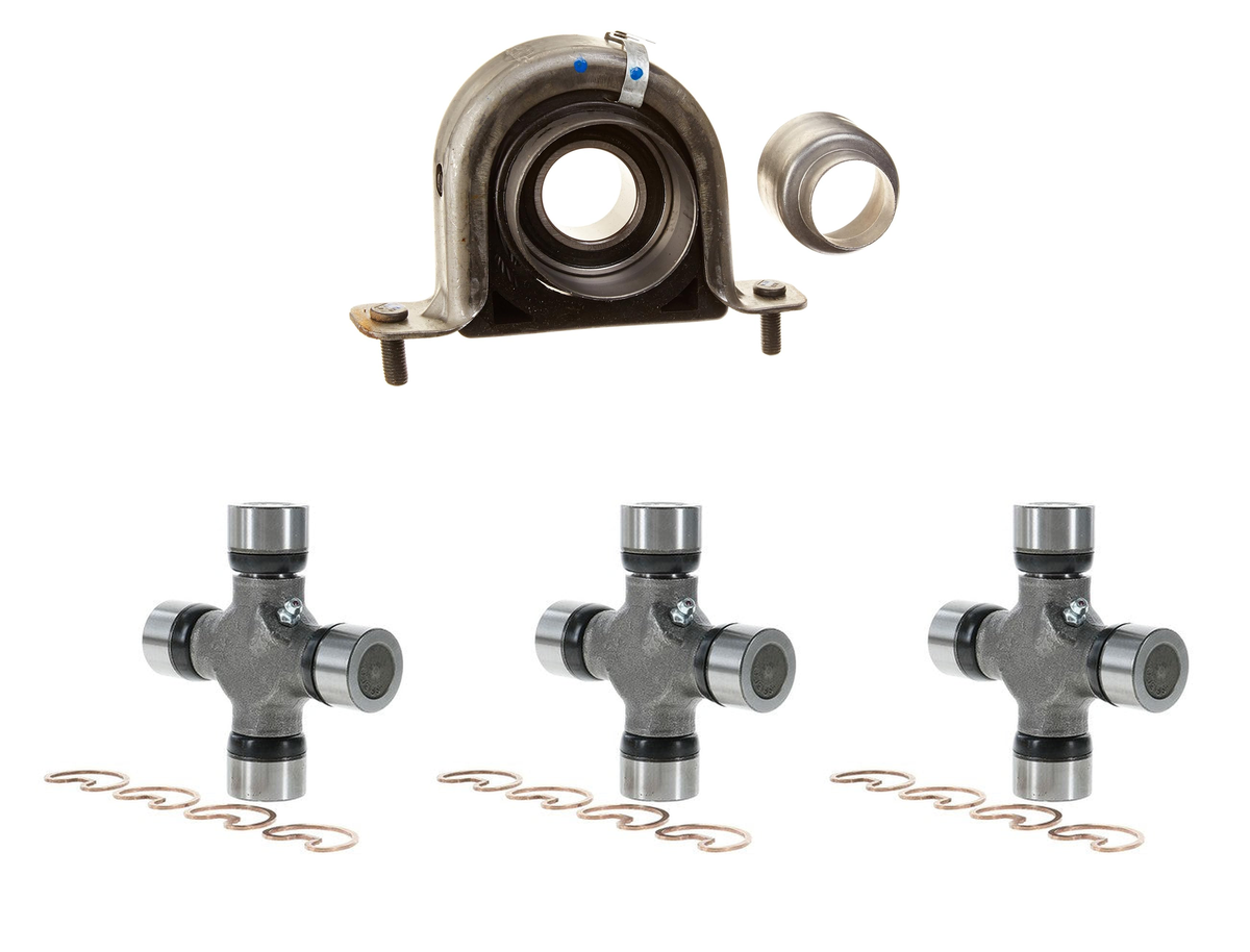 One Spicer 212028-1X driveshaft center support bearing and three Spicer 5-160X U-joints.