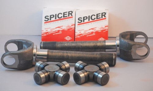 Chevy Dana 60 35-Spline Outer Axle Yoke Shaft Stubs U-Joints Kit