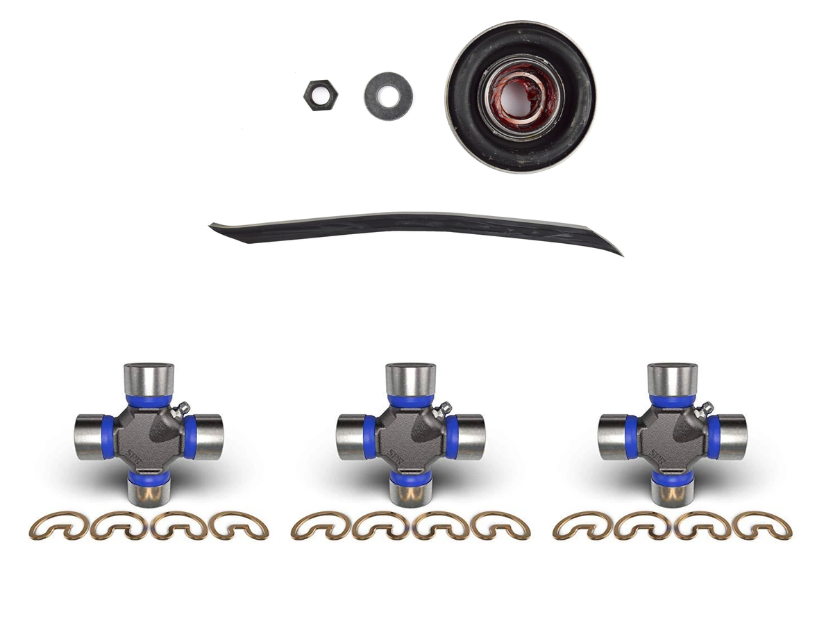 One Spicer 211514X driveshaft center support bearing and three Spicer 5-153X U-joints.