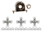 One Spicer 212028-1X driveshaft center support bearing and three Spicer 5-3207X U-joints.