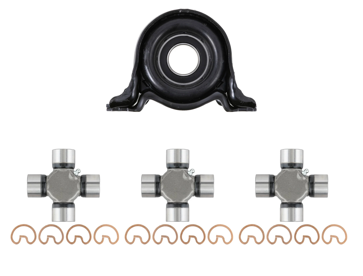 Three Spicer 5-188X U-joints and one Spicer 5023815 driveshaft center support bearing.